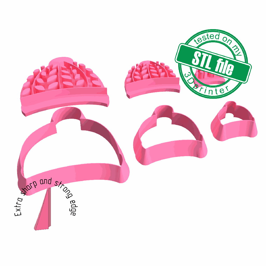Knitted hat, Beanie, Winter, Christmas, New Year, 3 Sizes, Digital STL File For 3D Printing, Polymer Clay Cutter, Earrings, Cookie