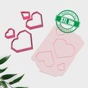 Love Combo #3, Geometric Hearts, Digital STL File For 3D Printing, Polymer Clay Cutter, Earrings Hearts, 4 different designs