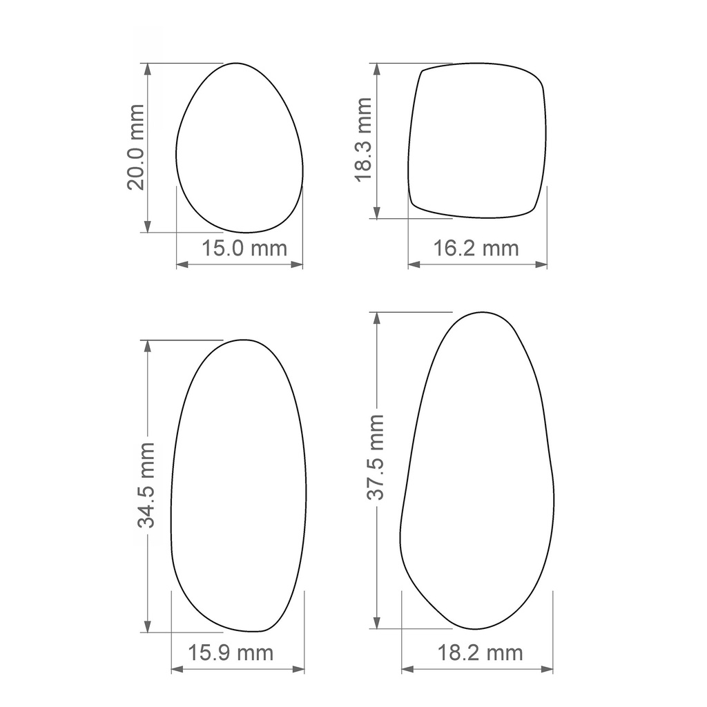Organic Combo #1, Digital STL File For 3D Printing, Polymer Clay Cutter, Earrings Gemstone, 4 different design