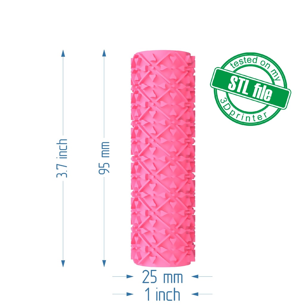 Romantic, Seamless Texture Roller, Digital STL File For 3D Printing, Polymer Clay