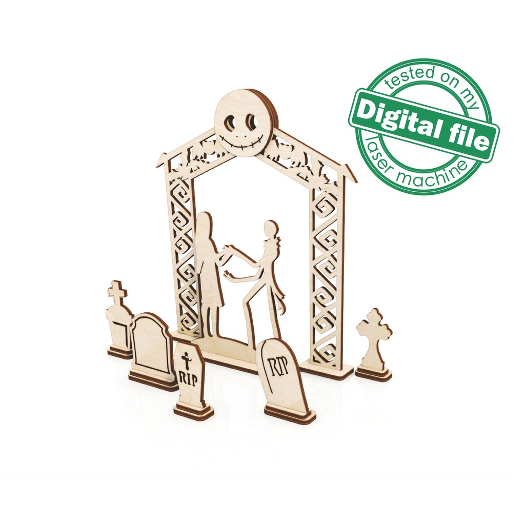 SVG, DXF Laser cut files Halloween tiered tray decor, Mega Bundle Sign Pack, Diy paint kit, Glowforge ready, Material thickness 3.2 mm