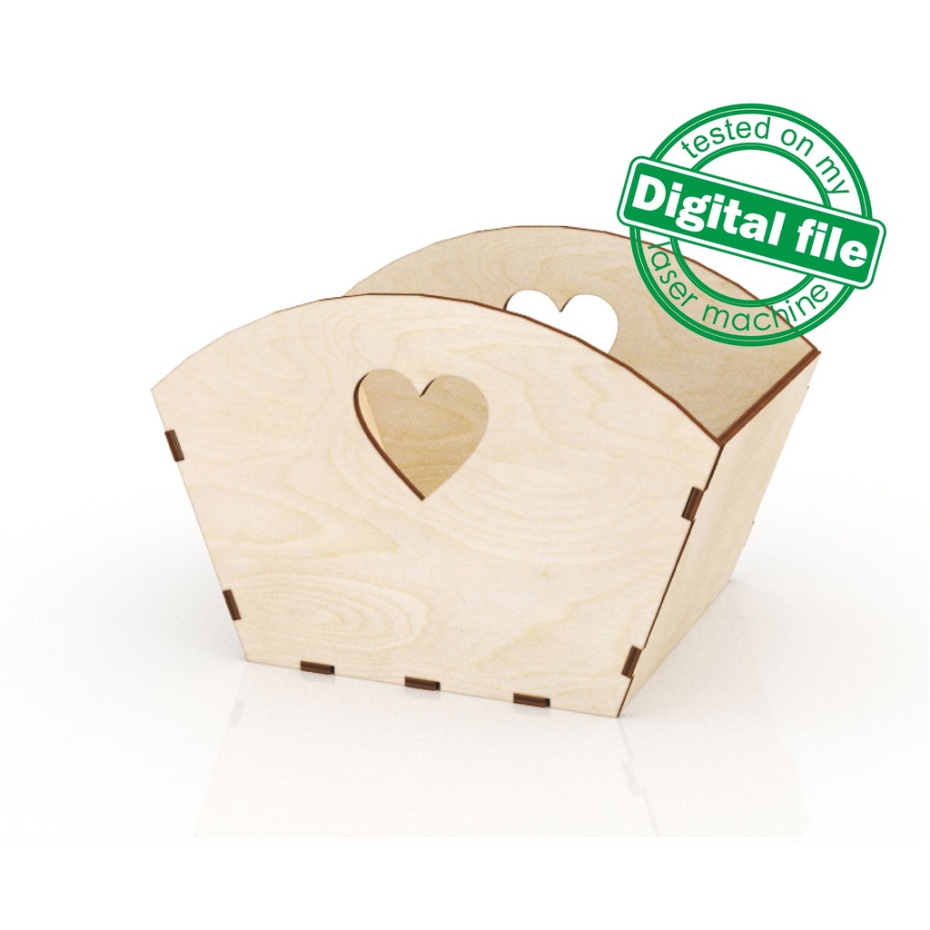 DXF, SVG files for laser Wooden basket, 2 different designs, box for Flowers, Petals, Easter, Wedding, Glowforge, Material 1/8'' (3.2 mm)
