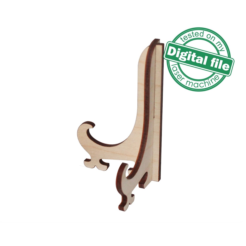 SVG, DXF, PDF Laser cut files Mini Easel Stand for Tiered Tray Decor, Two different design for Glowforge lasers, Material thickness 3.2 mm