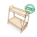 SVG, DXF, PDF Laser cut files Tiered Tray, Farmhouse Rectangular Open top 2-Shelf Tray for Glowforge lasers, Material thickness 3.2 mm