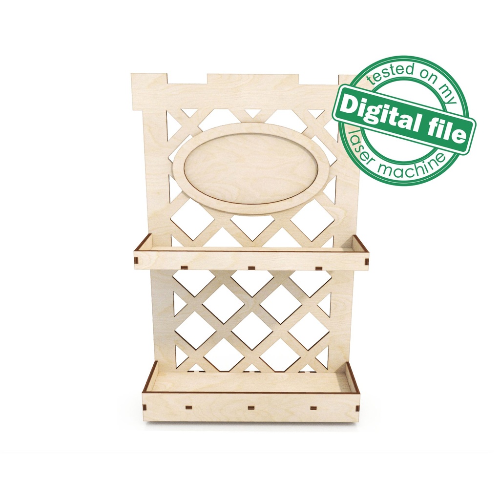 SVG, DXF, PDF Laser cut files Tiered Tray, Farmhouse Rectangular Open top 2-Shelf Tray, Glowforge ready file, Material thickness 3.2 mm