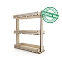 SVG, DXF, PDF Laser cut files Tiered Tray, Farmhouse Rectangular Open top 3-Shelf Tiered Tray, Glowforge ready, Material thickness 3.2 mm