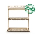 SVG, DXF, PDF Laser cut files Tiered Tray, Farmhouse Rectangular Open top 3-Shelf Tiered Tray, Glowforge ready, Material thickness 3.2 mm