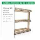 SVG, DXF, PDF Laser cut files Tiered Tray, Farmhouse Rectangular Open top 3-Shelf Tiered Tray, Glowforge ready, Material thickness 3.2 mm