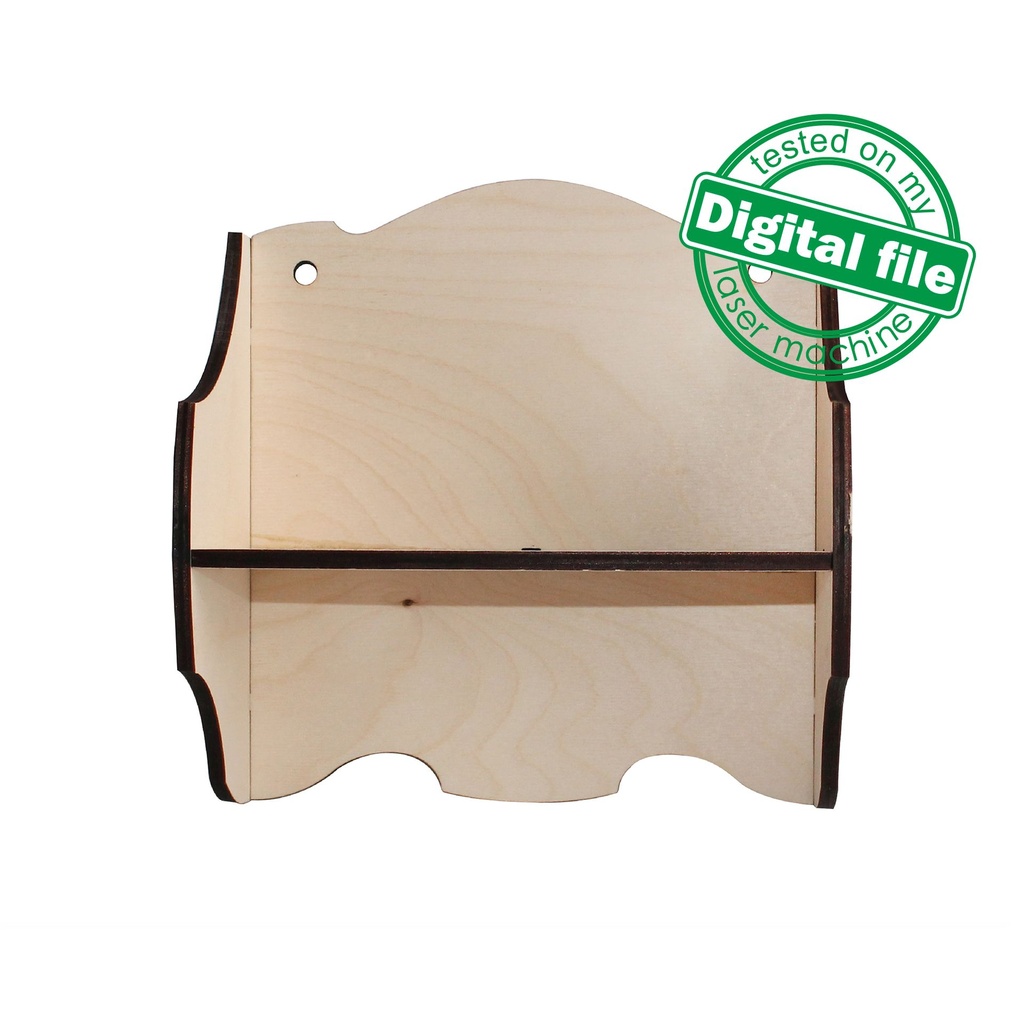 DXF, SVG files for laser Vintage Kitchen Shelf Sweet Home, CNC Router, Engraved pattern French, Two different material thickness 3.2/6.4 mm