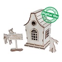 DXF, SVG files for laser Fairy Doll House, Little deer, Cute Rabbit, Nursery decor, Ready to paint, Material 1/8'' (3.2 mm)