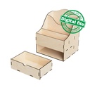 DXF, SVG Files for Laser Desktop Organizer Box, Drawer Storage, Display for Craft Tools, Paper, Magazine, Material 1/8"(3.2mm)