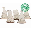 DXF, SVG files for laser Gnome Cutout, Shape, Paint by Line, Winter decor, Mantel decoration, Individual Arm Add-Ons