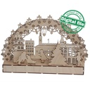 DXF file for laser Large Wooden Decoration Electrically Illuminated Light Arch,Wood Schwibbogen, Centerpiece, Light-up Christmas, SVG, PDF