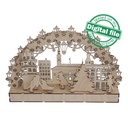 DXF file for laser Large Wooden Decoration Electrically Illuminated Light Arch,Wood Schwibbogen, Centerpiece, Light-up Christmas, SVG, PDF