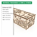 SVG, DXF, pdf Wooden carved wine box Snow with Snowflakes, Vector projects, Glowforge, Gift box, decor ideas, plywood or mdf 3.2 mm (1/8 in)