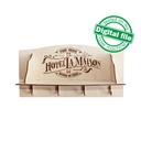 DXF, SVG files for laser Vintage Kitchen Shelf Hotel La Maison, CNC Router, Engraved pattern, Two different material thickness 3.2/6.4 mm