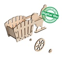 DXF, SVG Files for Laser Easter Decor, Rooster Pulling a Cart, Egg Hunt, Vector Projects, Glowforge, Material Thickness 1/8" (3.2mm)