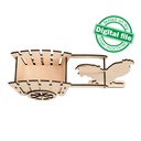 DXF, SVG Files for Laser Easter Decor, Rooster Pulling a Cart, Egg Hunt, Vector Projects, Glowforge, Material Thickness 1/8" (3.2mm)