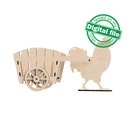 DXF, SVG Files for Laser Easter Decor, Rooster Pulling a Cart, Egg Hunt, Vector Projects, Glowforge, Material Thickness 1/8" (3.2mm)