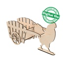 DXF, SVG Files for Laser Easter Decor, Rooster Pulling a Cart, Egg Hunt, Vector Projects, Glowforge, Material Thickness 1/8" (3.2mm)
