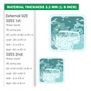 DIY Lightbox Beach vibe, surf, palm trees, Volkswagen bus Shadow Box, Two different sizes DXF, SVG files for laser, Material 1/8'' (3.2mm)
