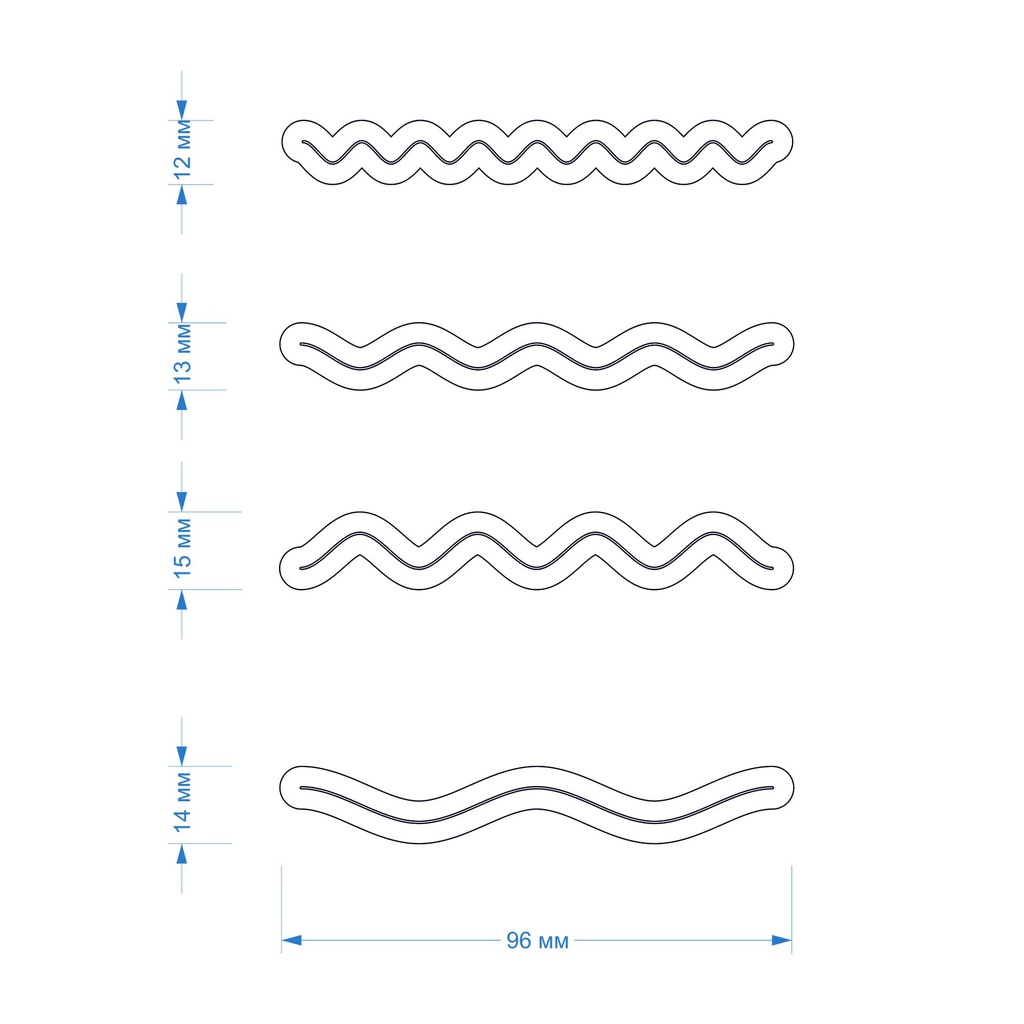 Wave cutter, simple form, Digital STL File For 3D Printing, Polymer Clay Cutter, Bridesmaid Gift, St Valentine, 4 designs