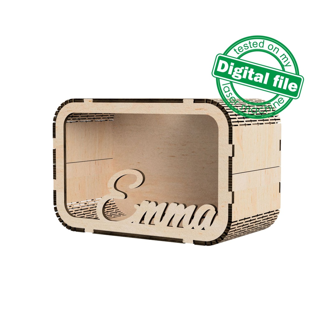 DXF, SVG files for laser Personalized Baby Piggy Bank, Wood Gift For Kids, Nursery Decor, Wooden Piggy Bank with Name, Toddler Gifts