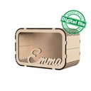 DXF, SVG files for laser Personalized Baby Piggy Bank, Wood Gift For Kids, Nursery Decor, Wooden Piggy Bank with Name, Toddler Gifts