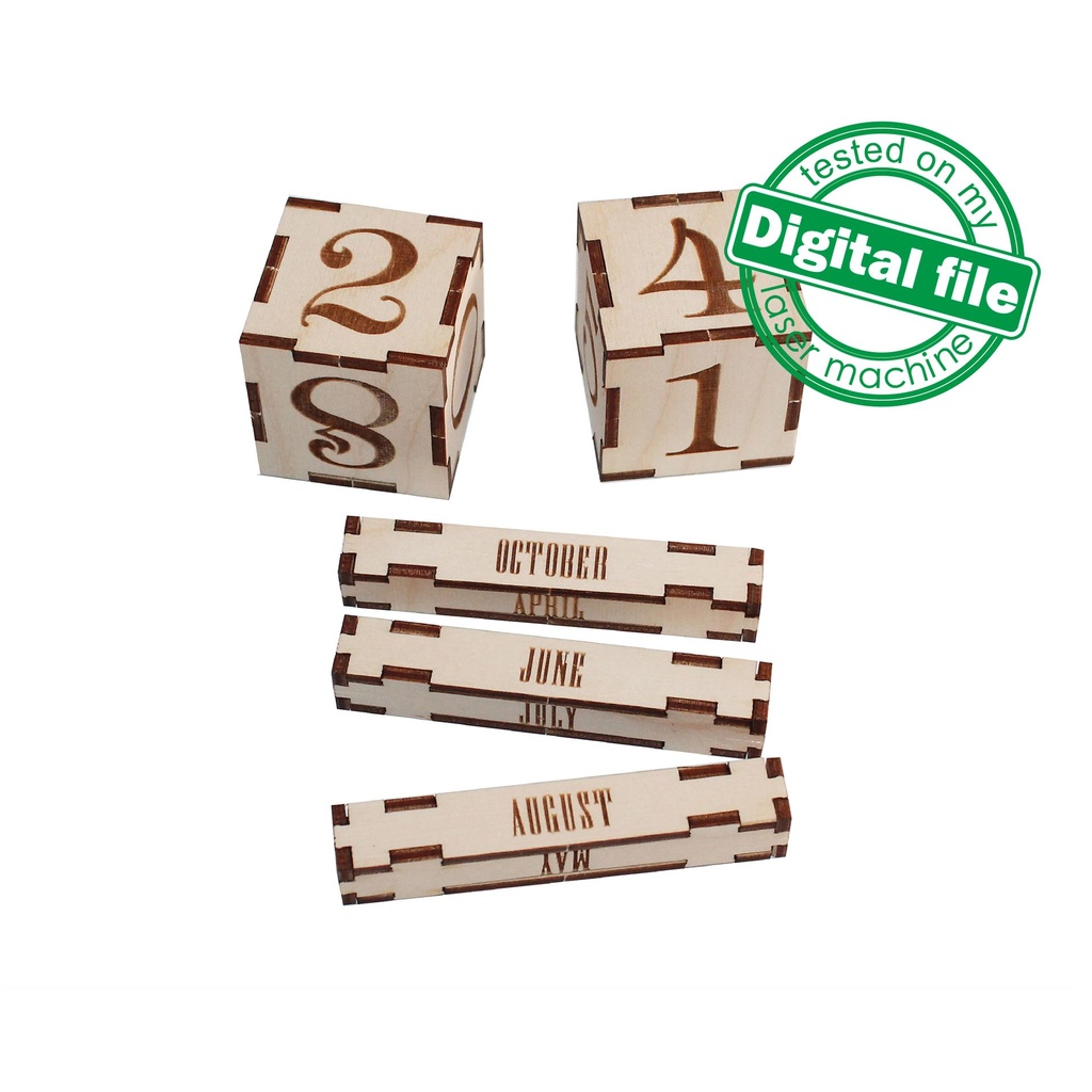 DXF, SVG file for laser Wooden Advent calendar Village, Perpetual calendar, Christmas countdown, Days until Christmas, Plywood or MDF 3.2 mm