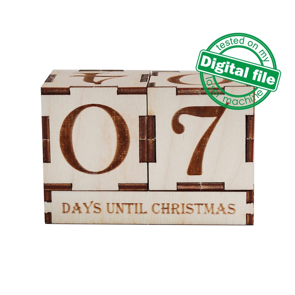 DXF, SVG file for laser Wooden Advent calendar Village, Perpetual calendar, Christmas countdown, Days until Christmas, Plywood or MDF 3.2 mm