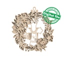 DXF, SVG files for laser Layered Wreath, Religious Easter, Spring Decor, Cross, Lilies, Rosehip Flowers, Door sign,material of any thickness