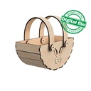 DXF, SVG files for laser Wooden basket, Flexible handles turn easily, box for Eggs, Sweets, Flowers, Petals, gifts, Material 1/8'' (3.2 mm)