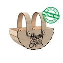 DXF, SVG files for laser Wooden basket, Flexible handles turn easily, box for Eggs, Sweets, Flowers, Petals, gifts, Material 1/8'' (3.2 mm)