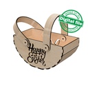 DXF, SVG files for laser Wooden basket, Flexible handles turn easily, box for Eggs, Sweets, Flowers, Petals, gifts, Material 1/8'' (3.2 mm)