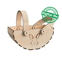 DXF, SVG files for laser Wooden basket, Flexible handles turn easily, box for Eggs, Sweets, Flowers, Petals, gifts, Material 1/8'' (3.2 mm)