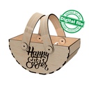 DXF, SVG files for laser Wooden basket, Flexible handles turn easily, box for Eggs, Sweets, Flowers, Petals, gifts, Material 1/8'' (3.2 mm)