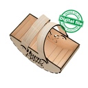 DXF, SVG files for laser Wooden basket, Flexible handles turn easily, box for Eggs, Sweets, Flowers, Petals, gifts, Material 1/8'' (3.2 mm)