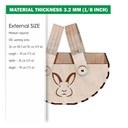 DXF, SVG files for laser Wooden basket, Flexible handles turn easily, box for Eggs, Sweets, Flowers, Petals, gifts, Material 1/8'' (3.2 mm)
