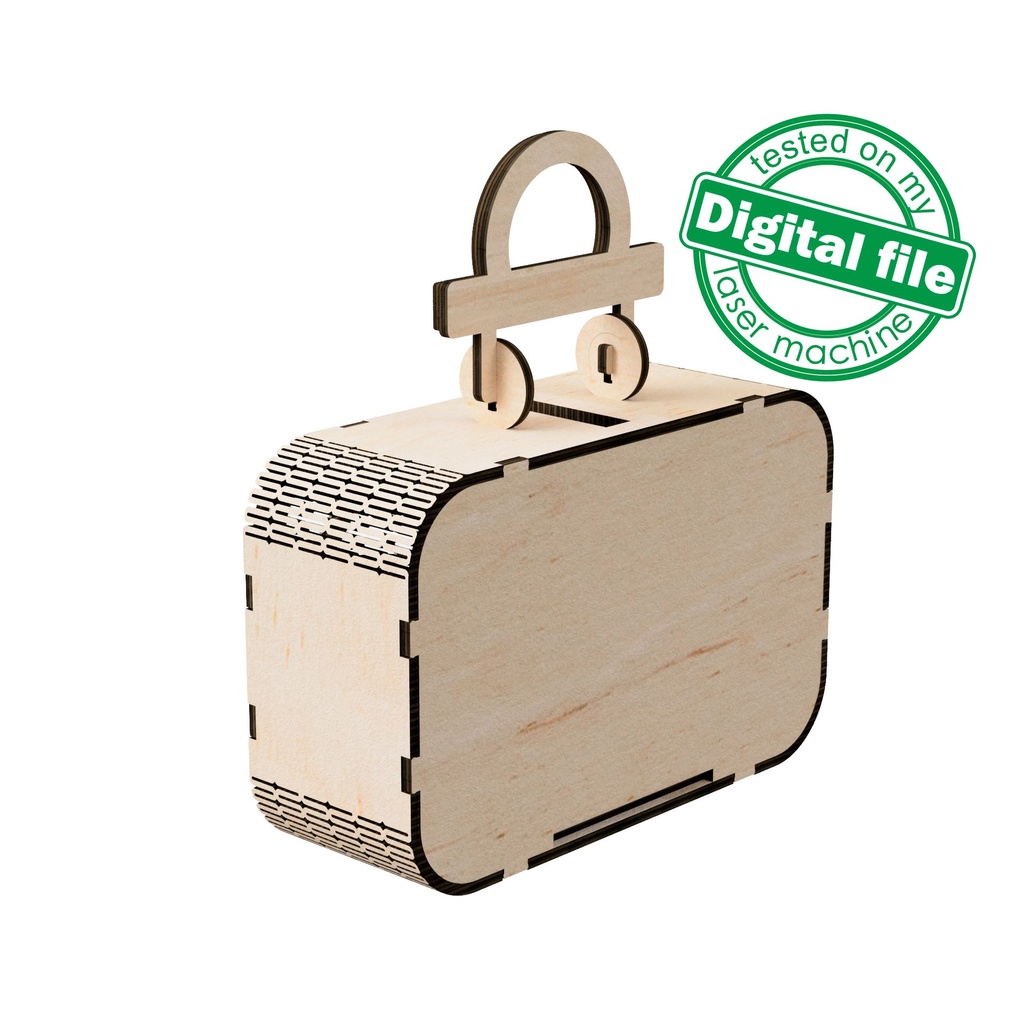 DXF, SVG files for laser cutting Travel Fund Suitcase, Adventure Piggy bank, Money Box, Vacation Fund, Travel Savings, Table Decoration