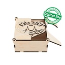 DXF, SVG files for laser hinged lid box, flower heart, love doves, bridesmaid gift, february 14, valentines day, memorable gifts, engagement