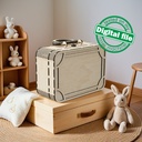 DXF, SVG files for laser Retro Wooden Suitcase, Vintage Handmade clutch, flexible plywood, Living hinge, Glowforge, Material 1/8'' (3.2 mm)