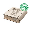 DXF, SVG files for laser Gift Book box Italy, flexible plywood, Living hinge, engraved pattern, decorative corbel, Material 1/8'' (3.2 mm)