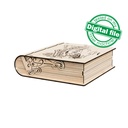 DXF, SVG files for laser Gift Book box Italy, flexible plywood, Living hinge, engraved pattern, decorative corbel, Material 1/8'' (3.2 mm)