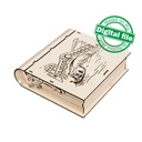 DXF, SVG files for laser Gift Book box Italy, flexible plywood, Living hinge, engraved pattern, decorative corbel, Material 1/8'' (3.2 mm)