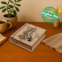 DXF, SVG files for laser Gift Book box Italy, flexible plywood, Living hinge, engraved pattern, decorative corbel, Material 1/8'' (3.2 mm)