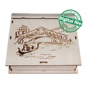 DXF, SVG files for laser Gift Book box Italy, flexible plywood, Living hinge, engraved pattern, decorative corbel, Material 1/8'' (3.2 mm)