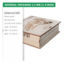 DXF, SVG files for laser Gift Book box Italy, flexible plywood, Living hinge, engraved pattern, decorative corbel, Material 1/8'' (3.2 mm)
