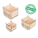 DXF, SVG files for laser Crochet Storage Box, Knitting Yarn Box,Cat face shape, 3 different sizes, Mother's day gift,Material 1/8'' (3.2 mm)