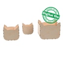 DXF, SVG files for laser Crochet Storage Box, Knitting Yarn Box,Cat face shape, 3 different sizes, Mother's day gift,Material 1/8'' (3.2 mm)