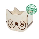 DXF, SVG files for laser Cat box, Crochet Storage Box, Knitting Yarn Box, Vector project, Glowforge, Material thickness 1/8 inch (3.2 mm)